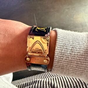Louis Vuitton Gold and Black Monogram Bracelet